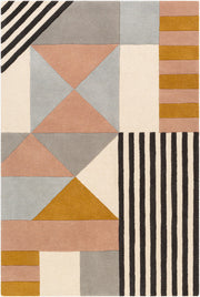 Emma Beige/Mustard Handmade Rug - 2' x 3'