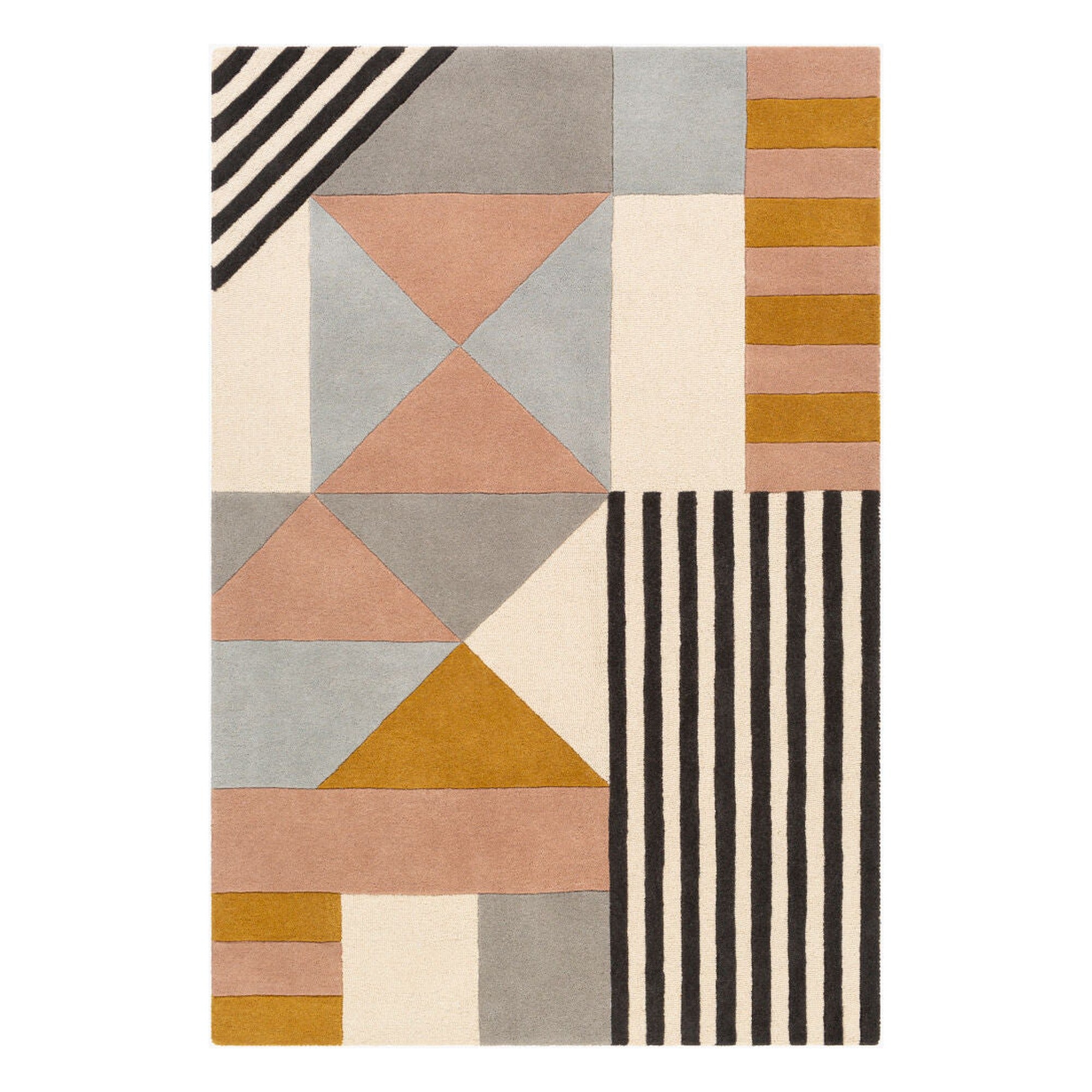 Emma Beige/Mustard Handmade Rug - 2' x 3'