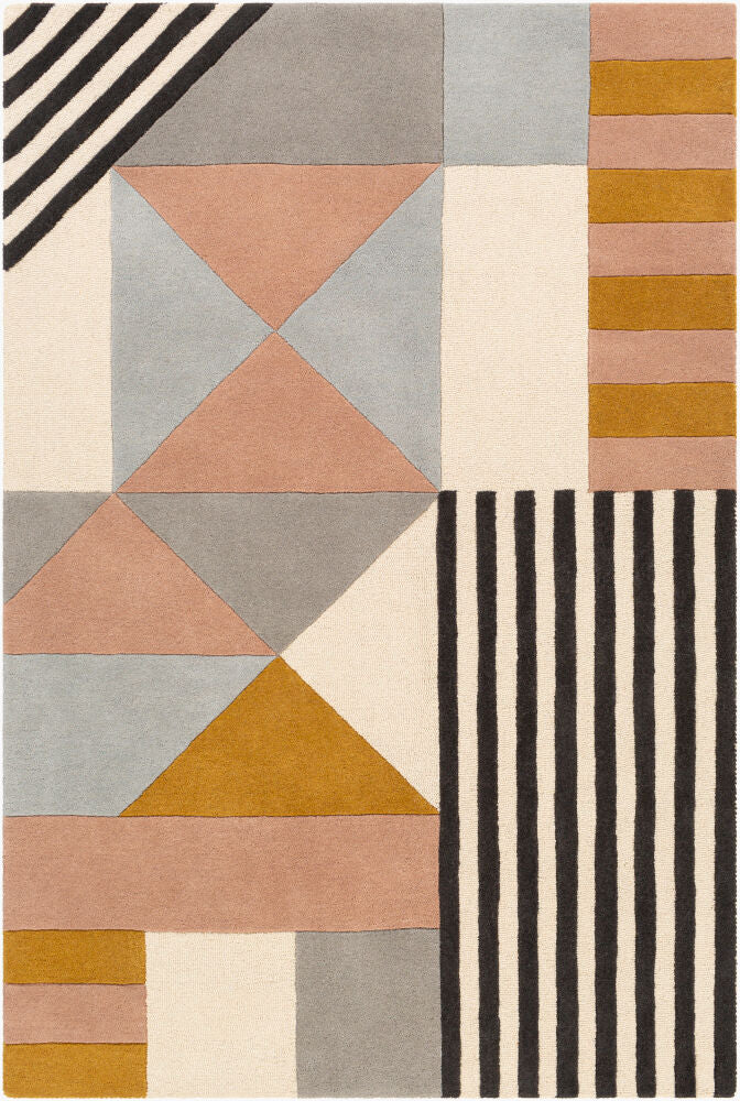 Emma Beige/Mustard Handmade Rug - 2' x 3'