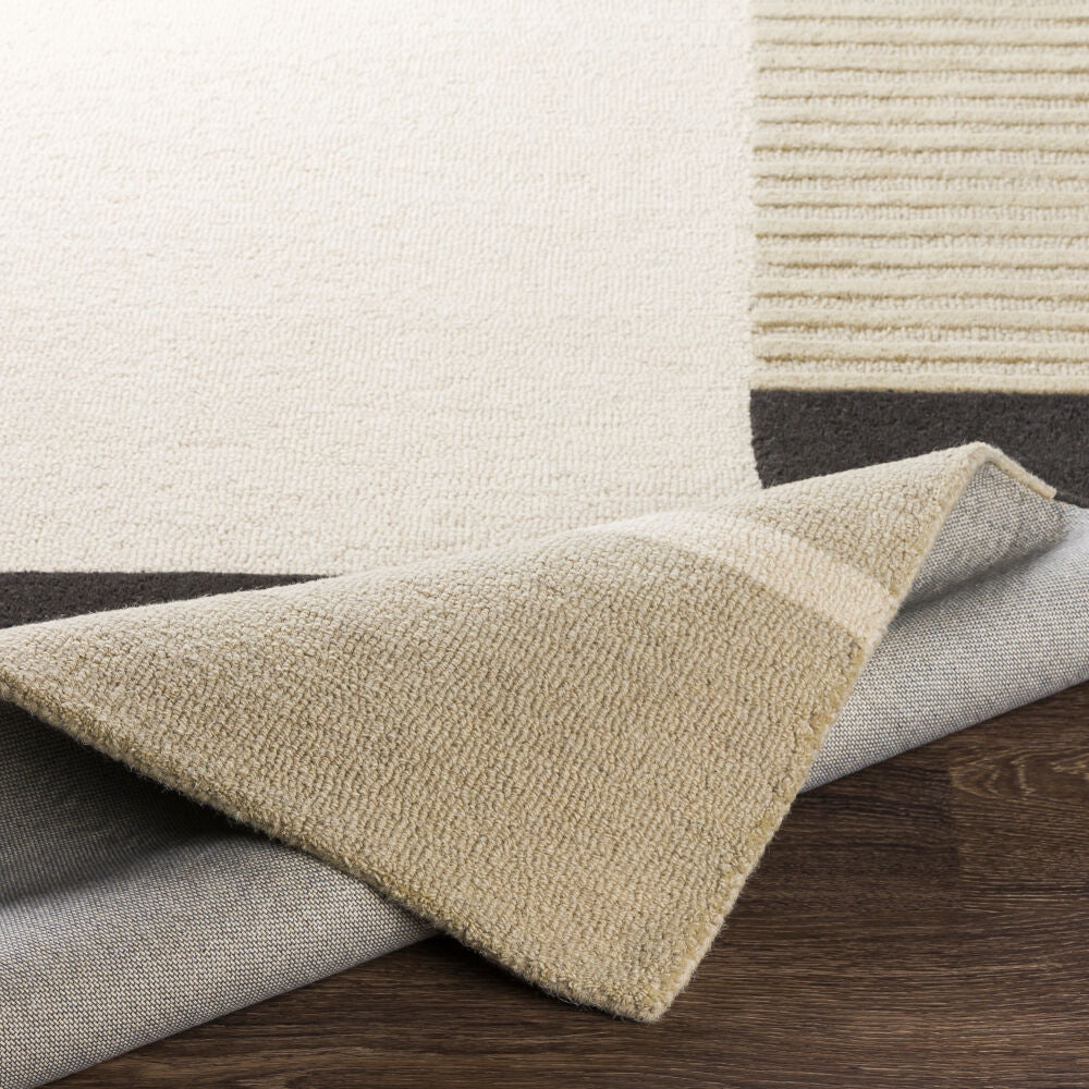 Emma Black/Tan Handmade Rug EMM-2303 - fold