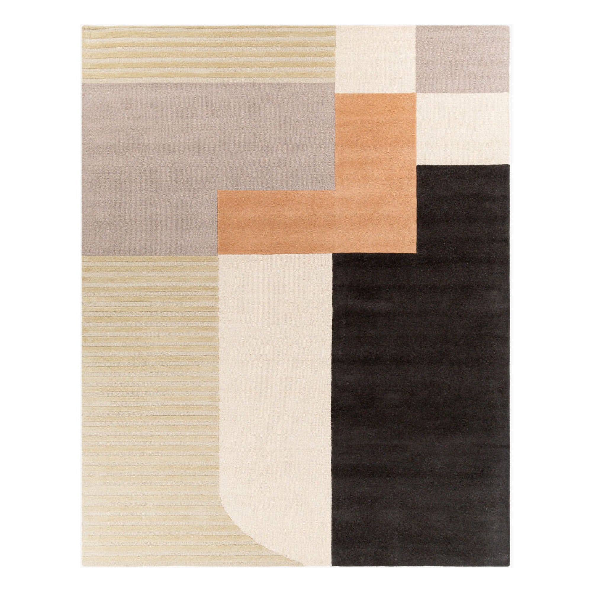 Emma Black/Tan Handmade Rug EMM-2304 - 2' x 3'