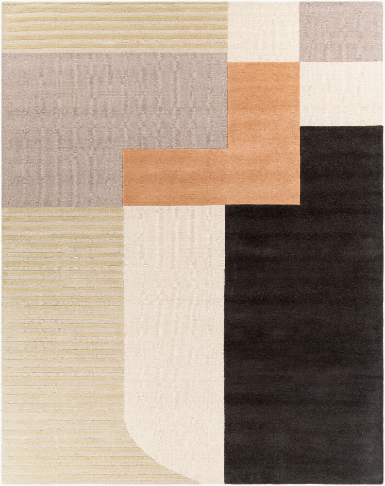 Emma Black/Tan Handmade Rug EMM-2304 - 2' x 3'