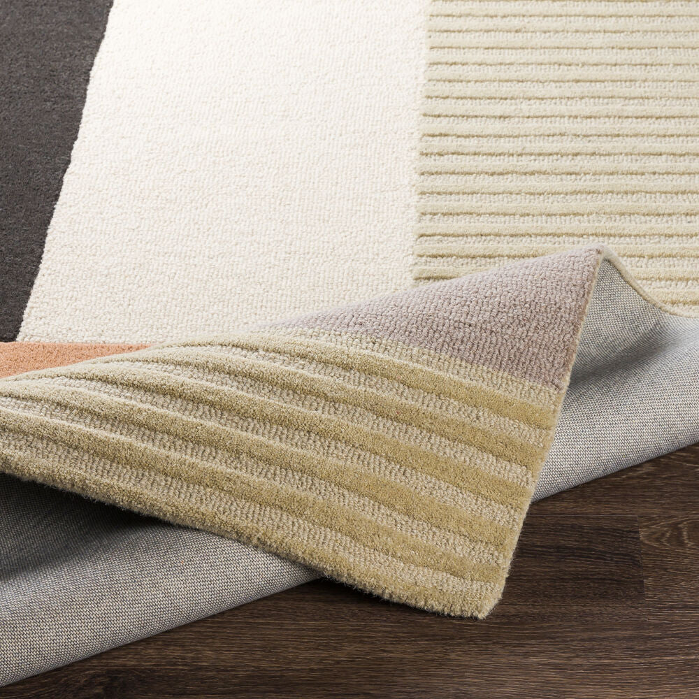 Emma Black/Tan Handmade Rug EMM-2304 - fold
