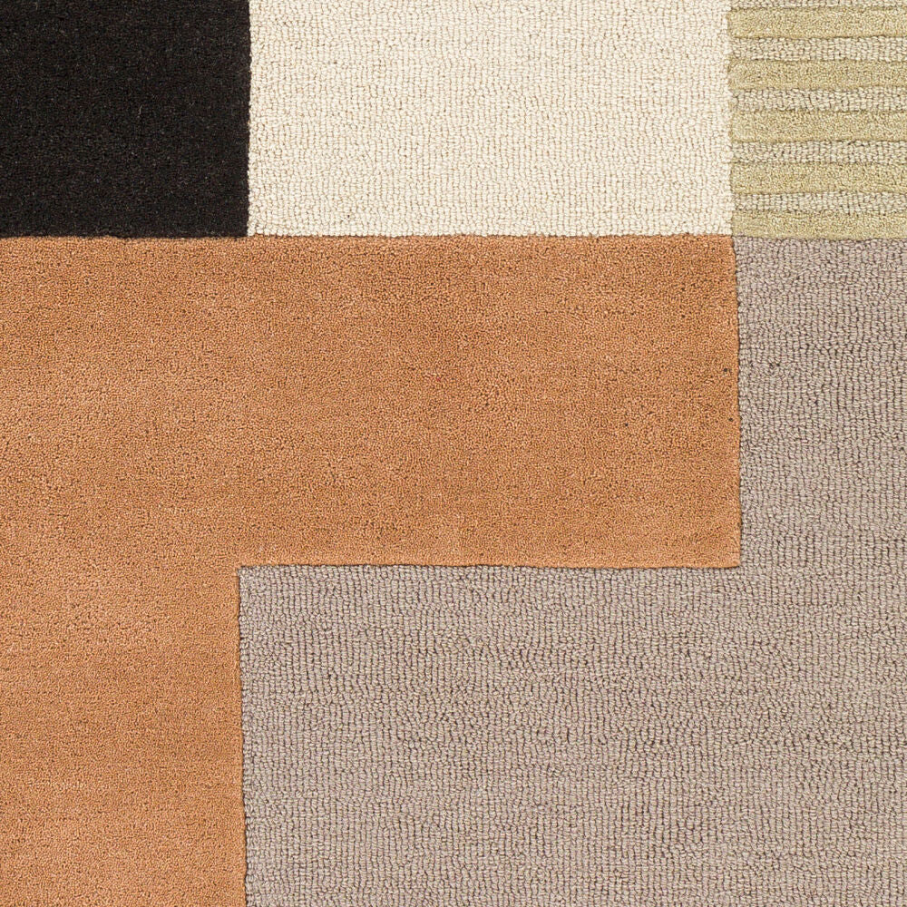 Emma Black/Tan Handmade Rug EMM-2304 - swatch