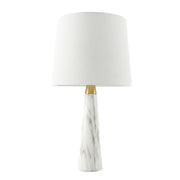 Enclave Hydro Black Table Lamp | Faux Marble Base and Fabric Shade