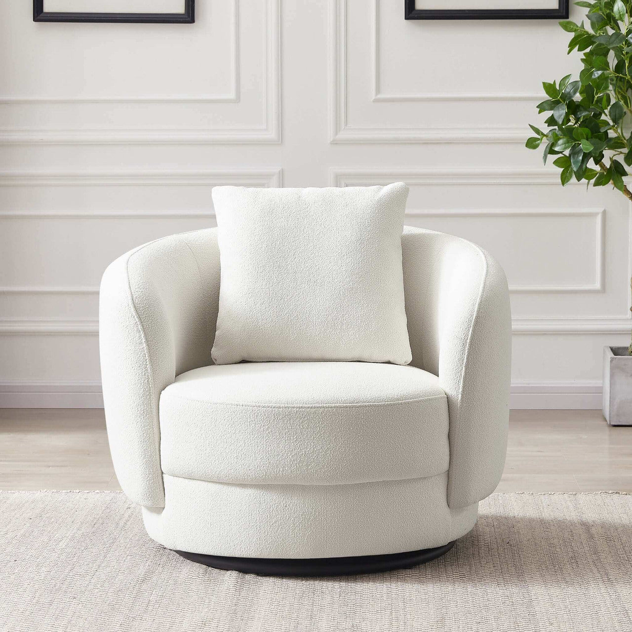 Dylan Boucle Lounge Chair - Cream