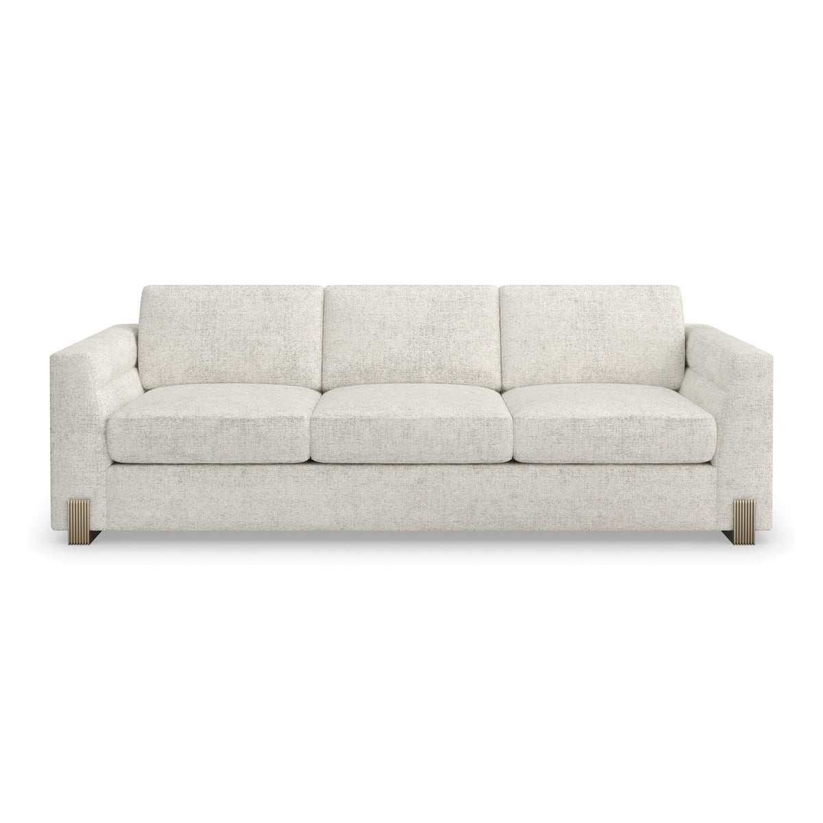 Counter Balance Sofa Brushed Gold 98" by Caracole