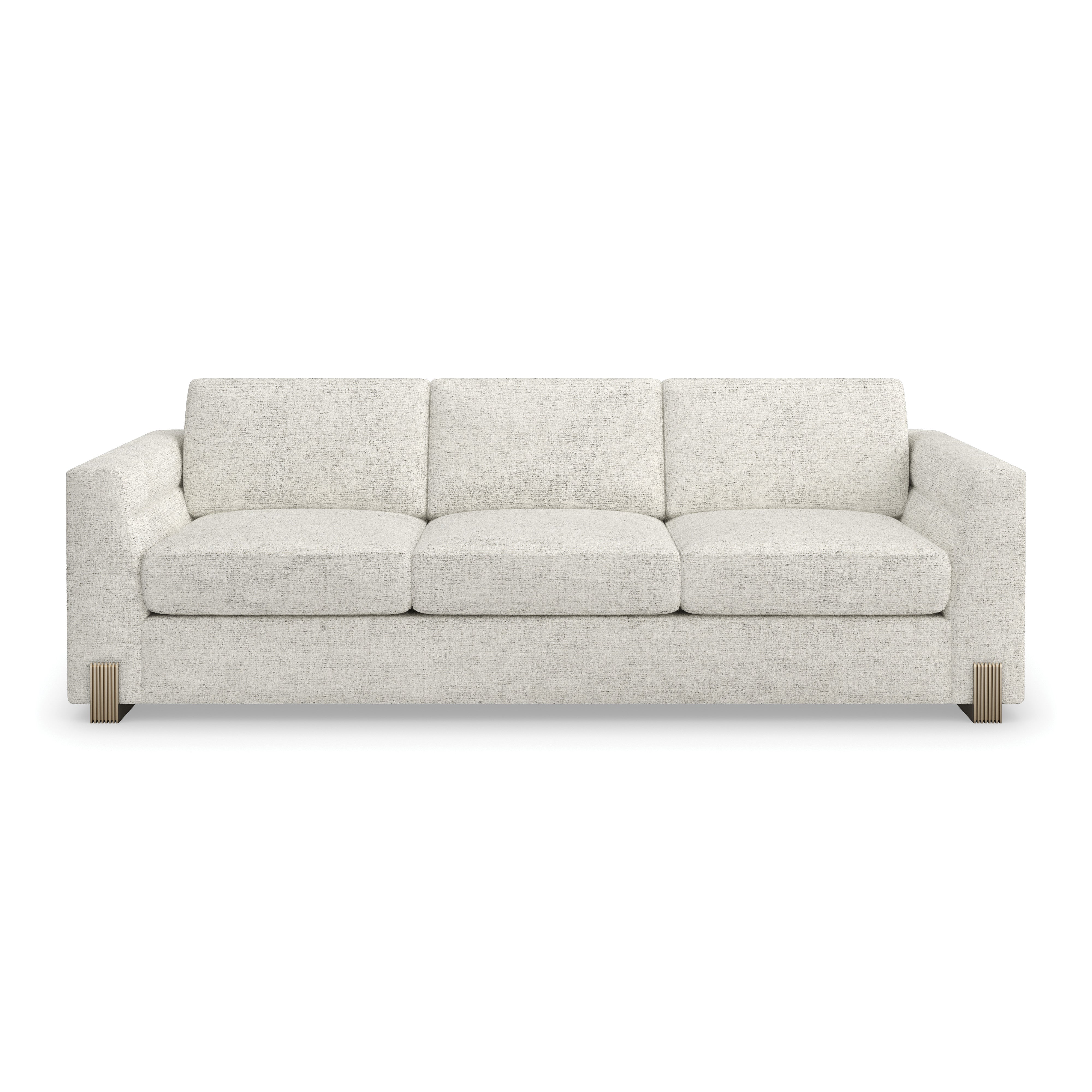 Counter Balance Sofa Brushed Gold 98" by Caracole