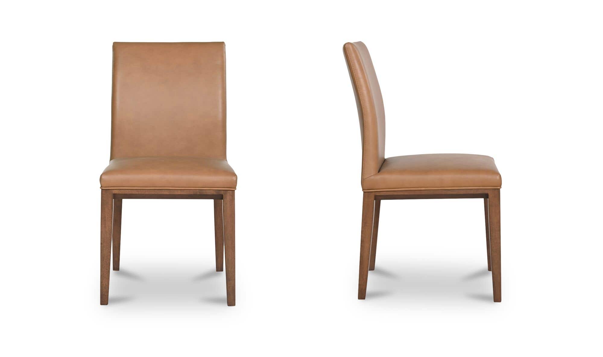 Frankie Dining Chair Tan Leather-Set Of Two by Moe's Home Collection - view 6