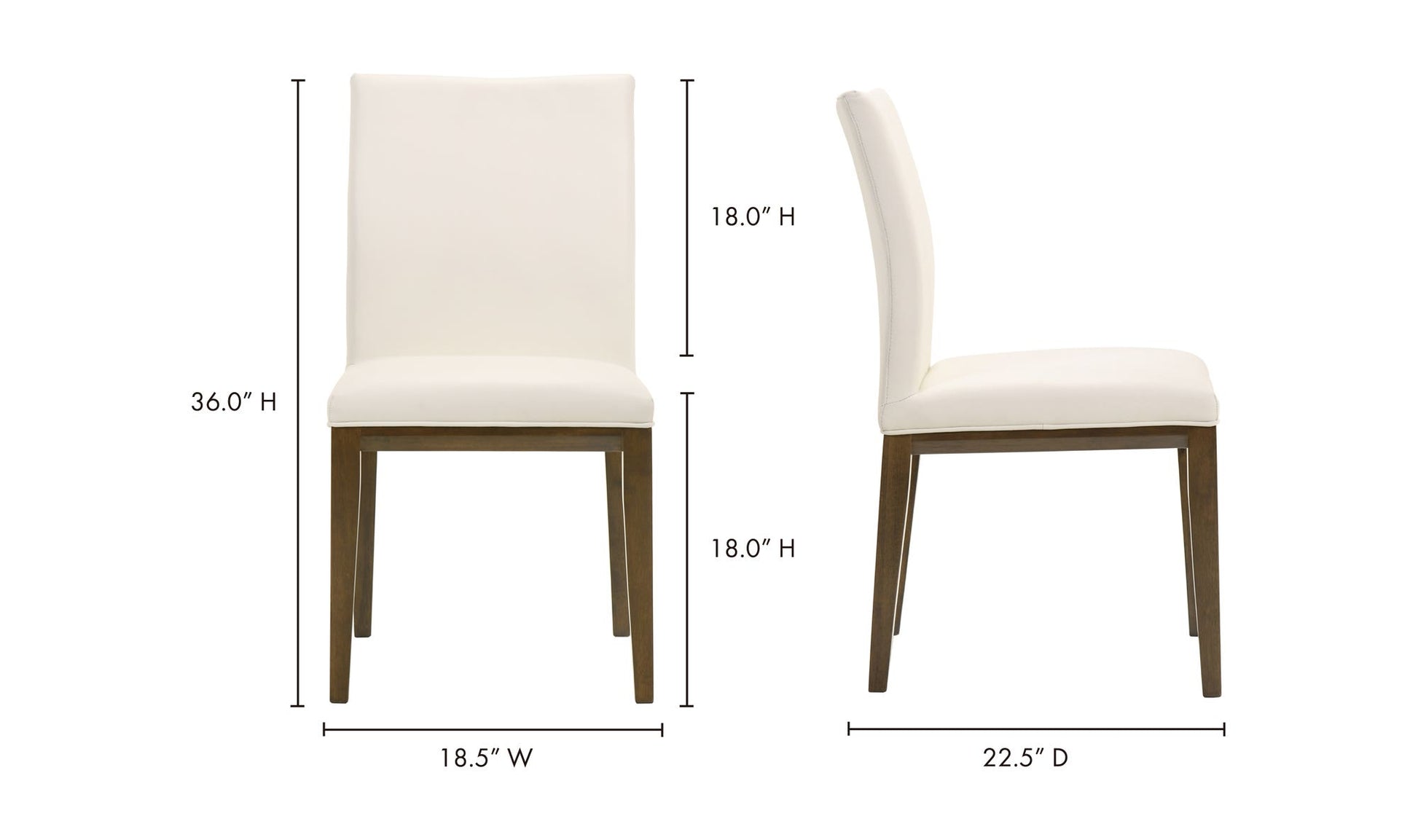 Frankie Dining Chair White - Set Of Two by Moe's Home Collection - view 12