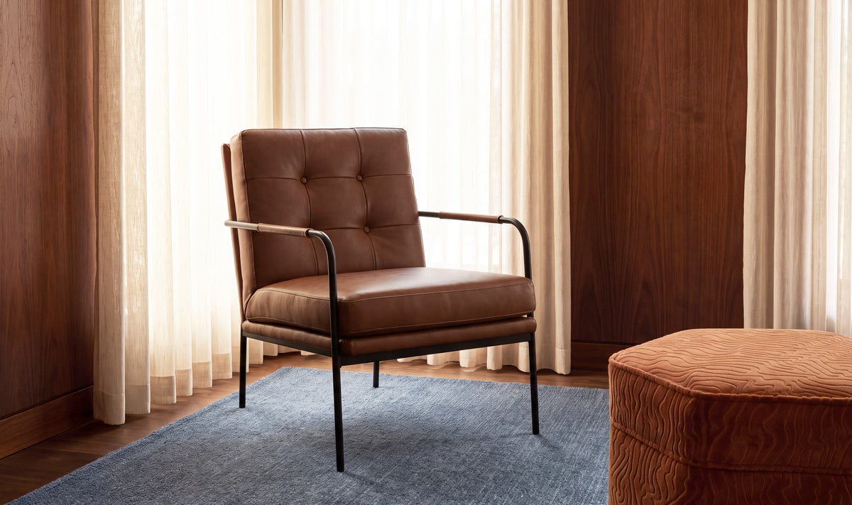 Sterling Accent Chair Brown Leather by Moe's Home Collection - view 3