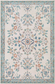 Erin Blue/Wheat Machine Woven Rug - 2' x 2'11"