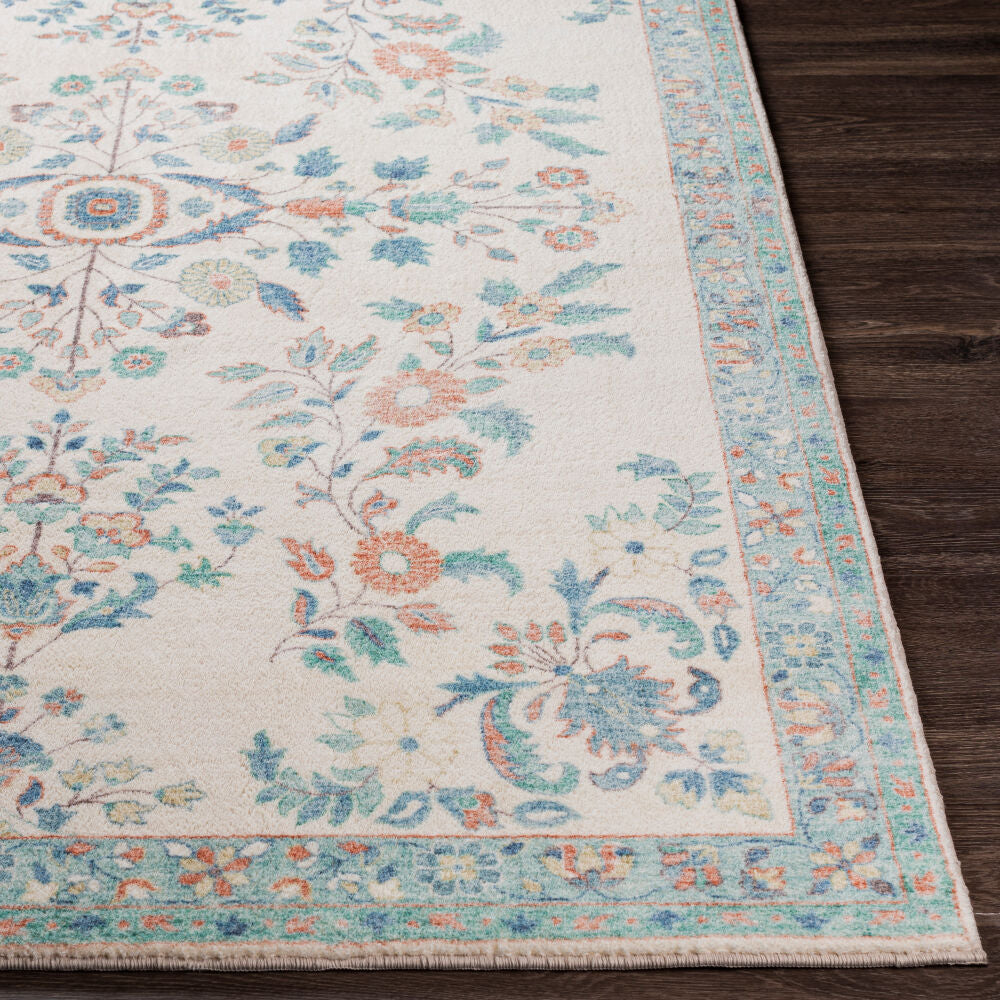 Erin Blue/Wheat Machine Woven Rug - front