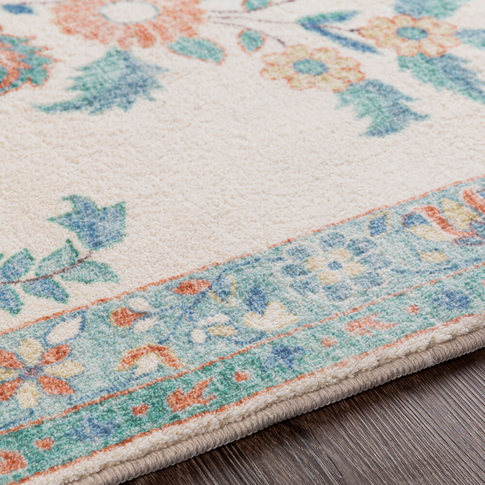 Erin Blue/Wheat Machine Woven Rug - texture