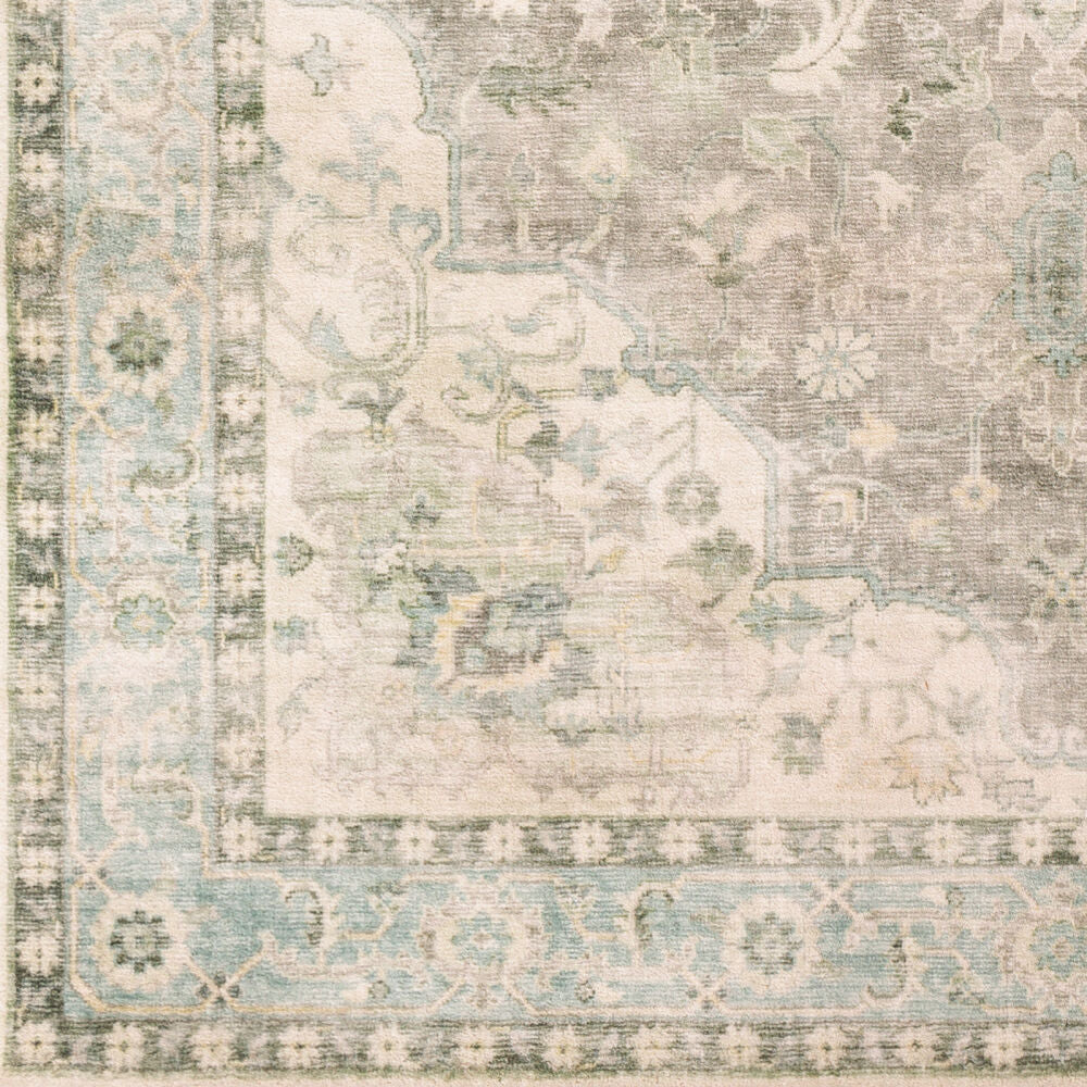 Erin Aqua/Wheat Machine Woven Rug - swatch
