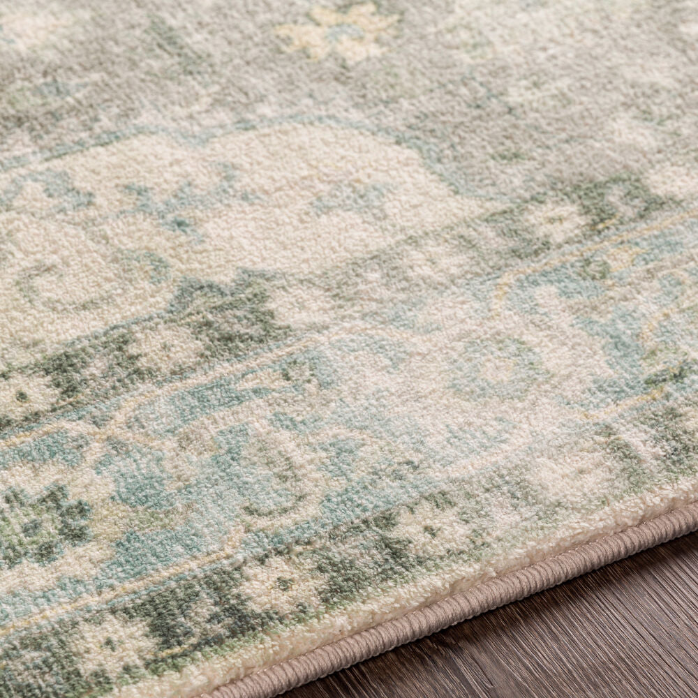 Erin Aqua/Wheat Machine Woven Rug - texture