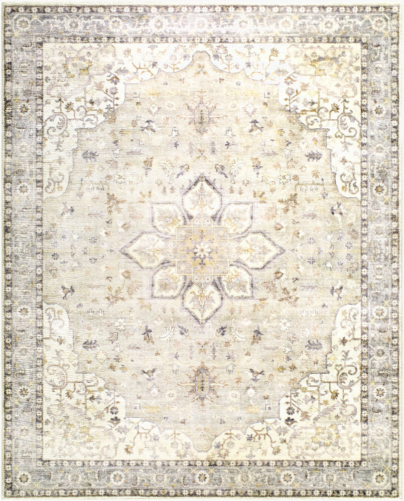 Erin Cream/Tan Machine Woven Rug - 2' x 2'11"
