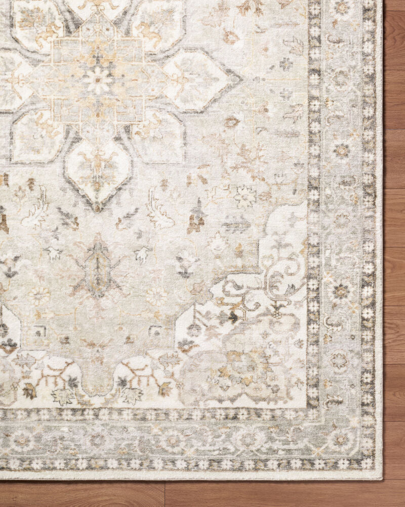 Erin Cream/Tan Machine Woven Rug - overhead