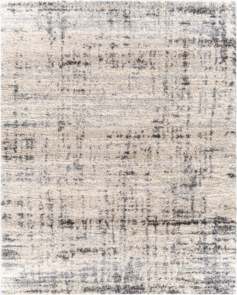 Eskimo Shag Black/Light Gray Machine Woven Rug ESG-2300 - 5'3" x 7'