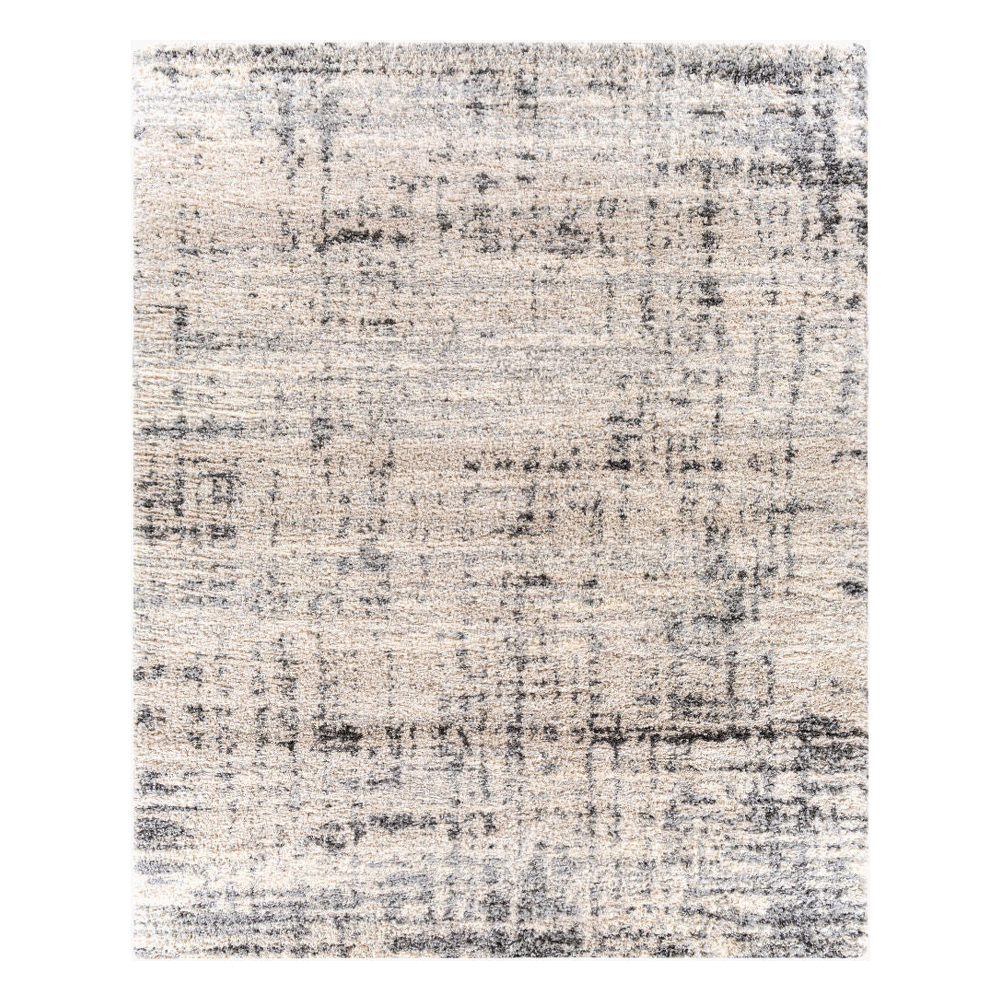 Eskimo Shag Black/Light Gray Machine Woven Rug ESG-2300 - 5'3" x 7'