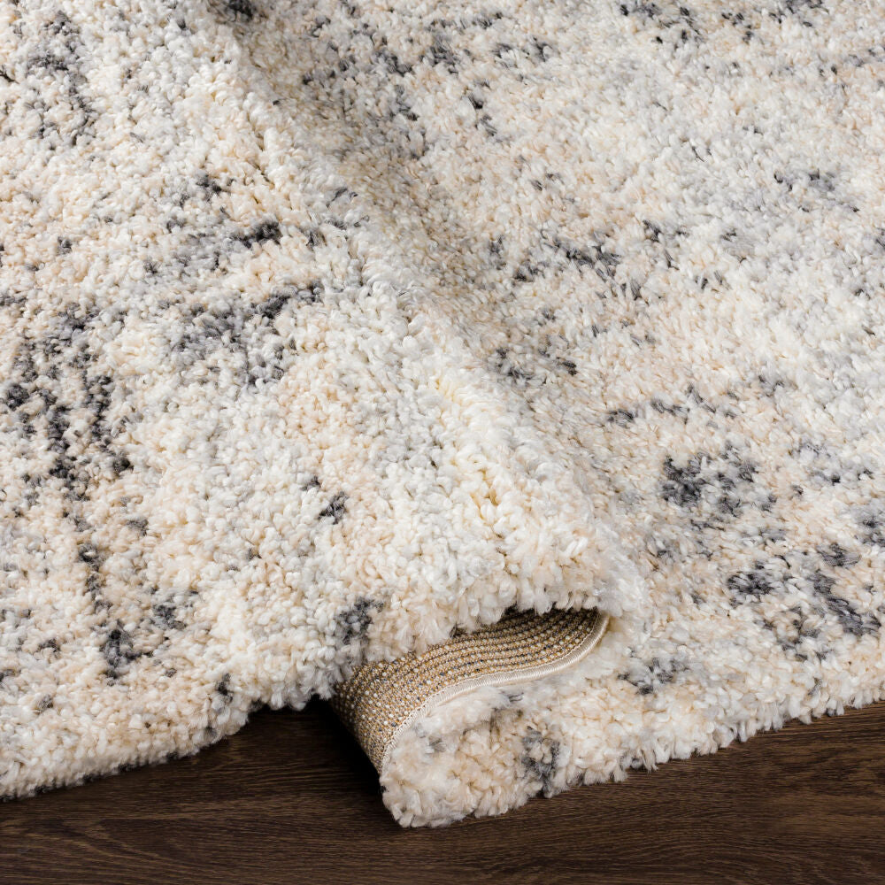 Eskimo Shag Black/Light Gray Machine Woven Rug ESG-2300 - fold
