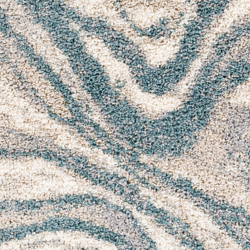 Eskimo Shag Blue/Light Gray Machine Woven Rug - swatch