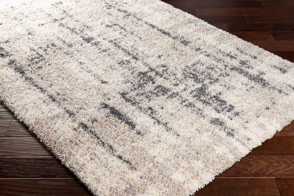Eskimo Shag Black/Light Gray Machine Woven Rug ESG-2306 - corner