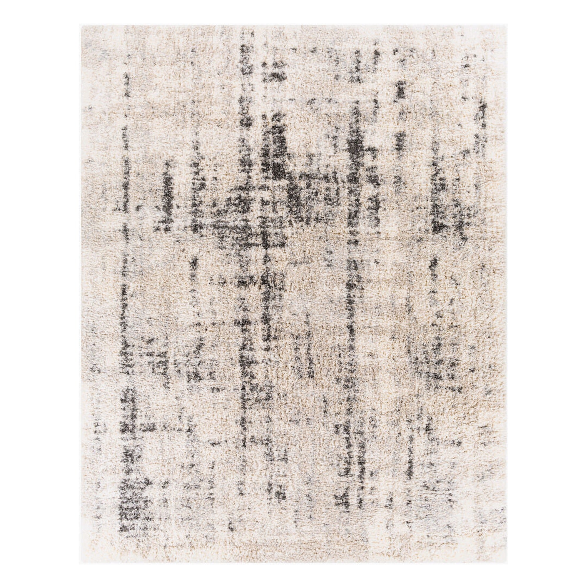 Eskimo Shag Black/Light Gray Machine Woven Rug ESG-2306 - 5'3" x 7'