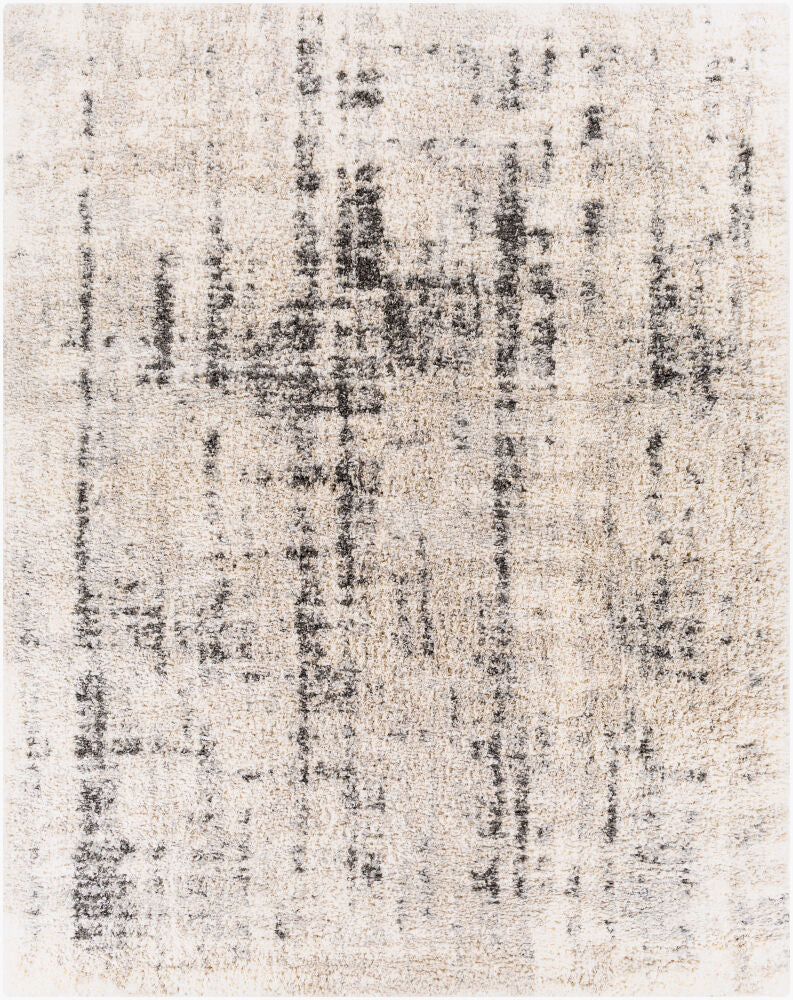 Eskimo Shag Black/Light Gray Machine Woven Rug ESG-2306 - 5'3" x 7'