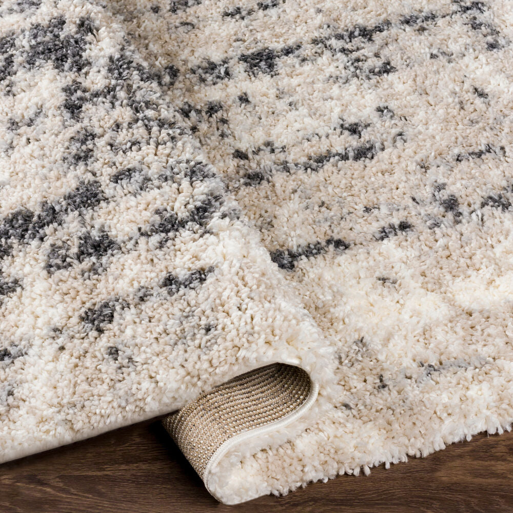 Eskimo Shag Black/Light Gray Machine Woven Rug ESG-2306 - fold