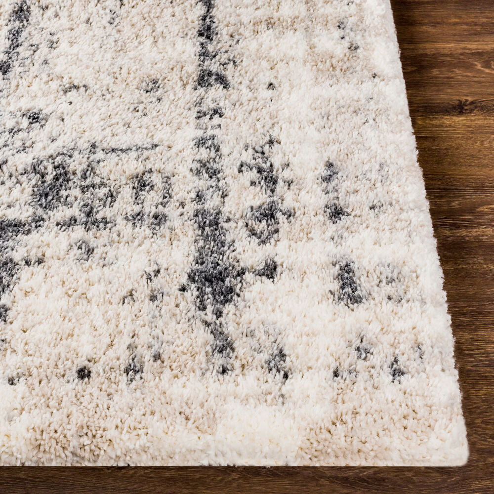Eskimo Shag Black/Light Gray Machine Woven Rug ESG-2306 - front