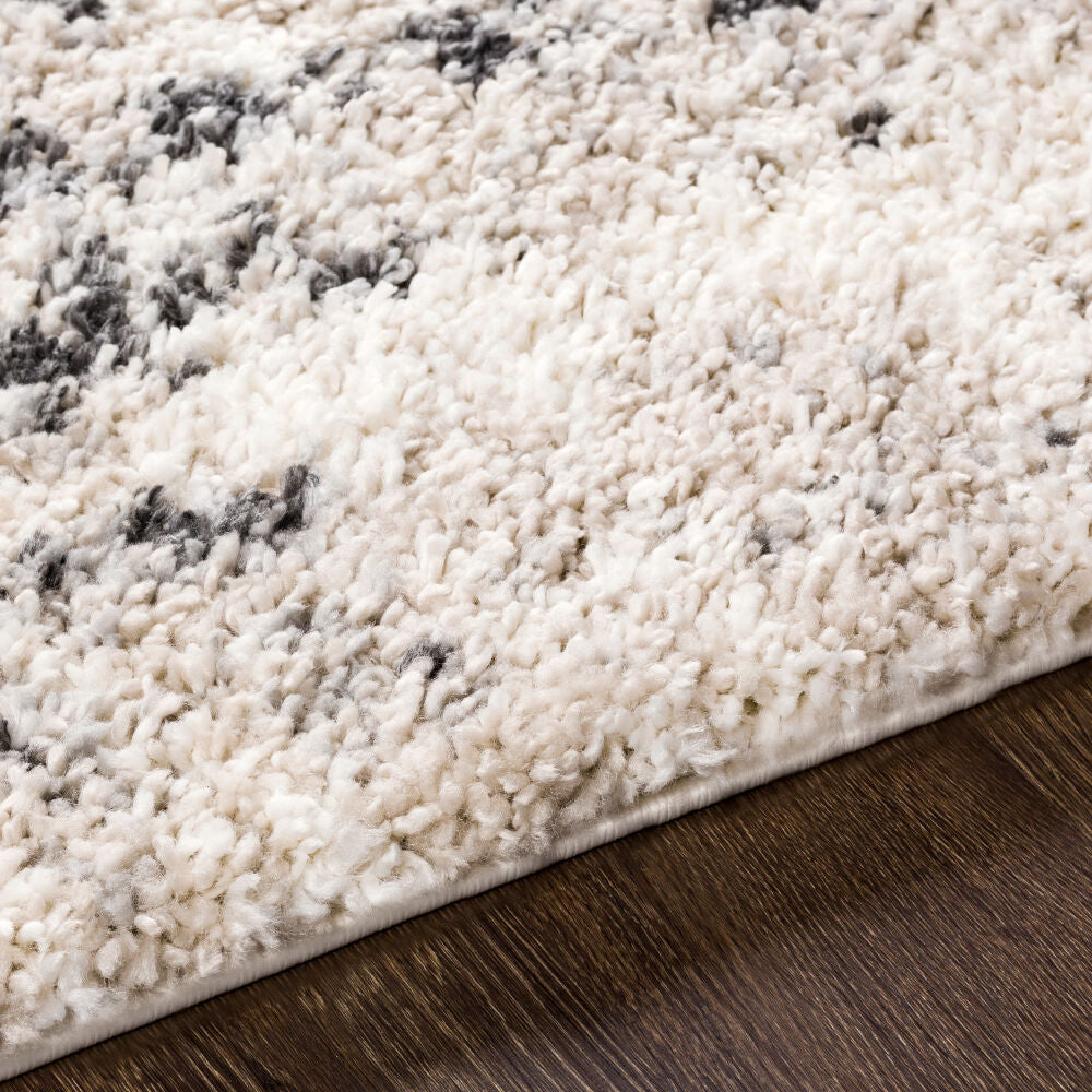 Eskimo Shag Black/Light Gray Machine Woven Rug ESG-2306 - texture