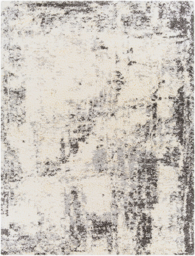 Eskimo Shag Black/Medium Gray Machine Woven Rug - 5'3" x 7'