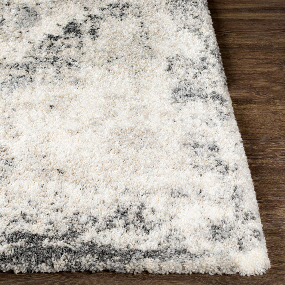 Eskimo Shag Black/Medium Gray Machine Woven Rug - front