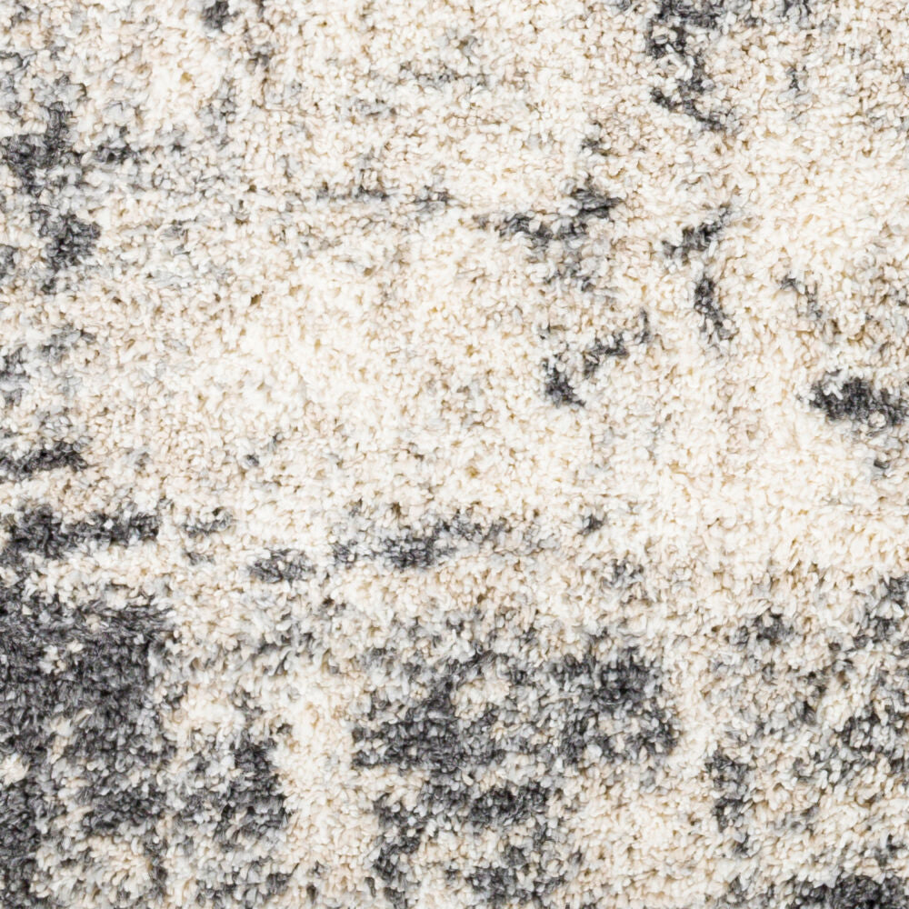 Eskimo Shag Black/Medium Gray Machine Woven Rug - swatch