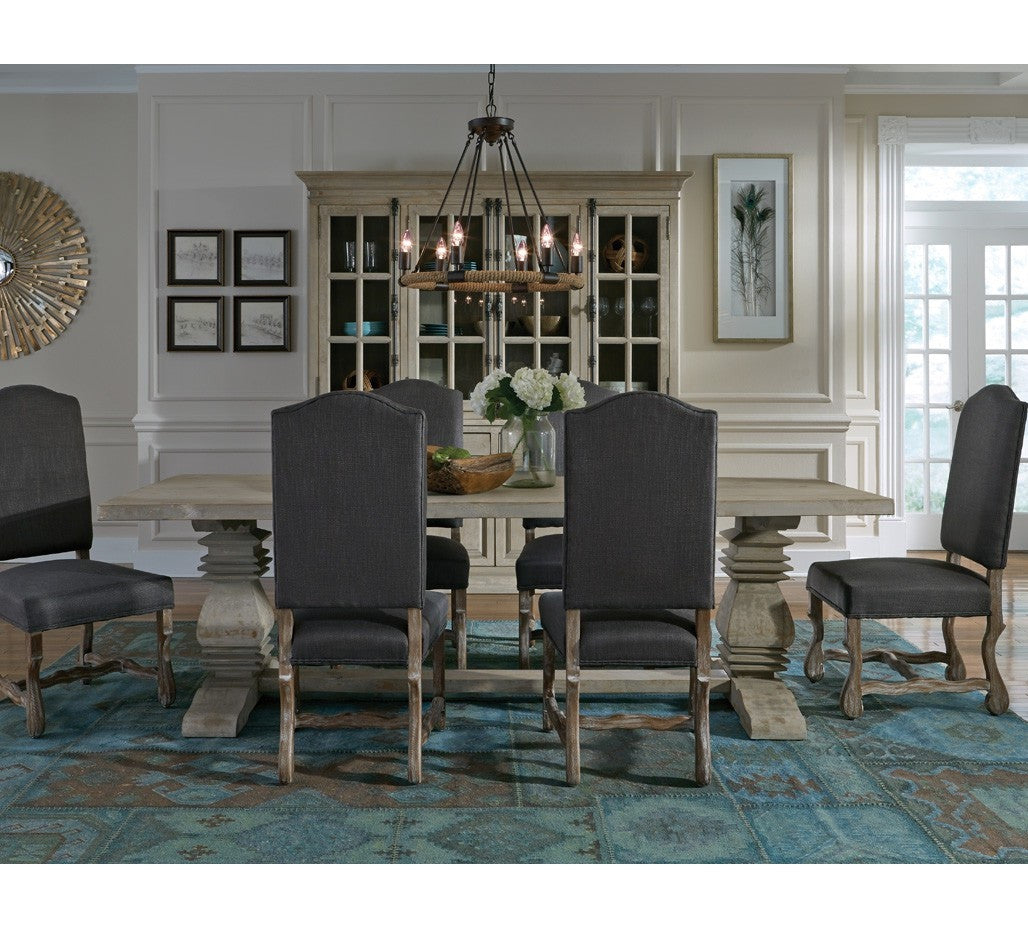 Essex Rustic Reclaimed Wood Trestle Dining Room Table 98"