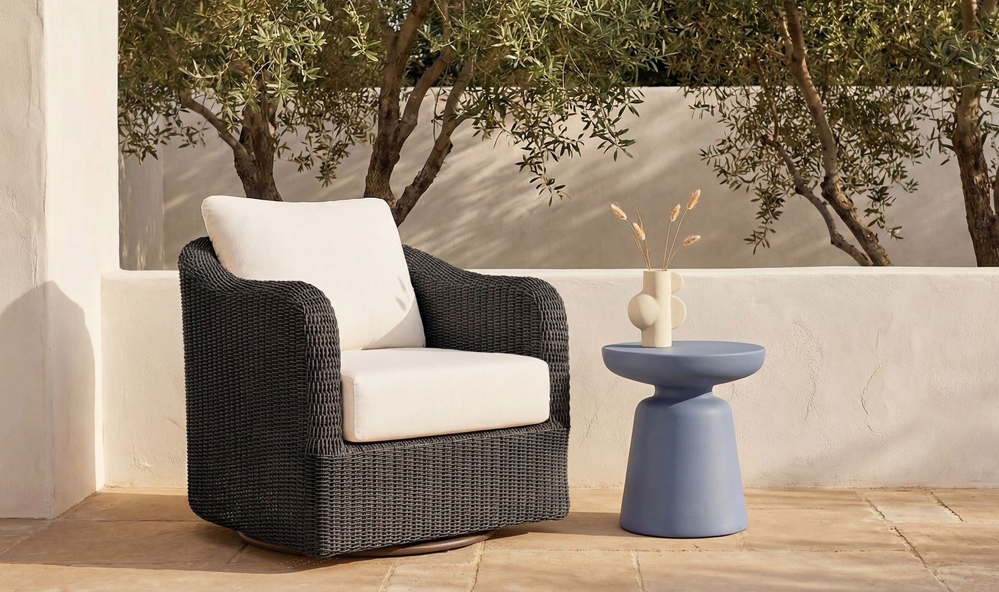 Bodhi Outdoor Swivel Accent Chair  Charcoal by Moe's Home Collection - view 5