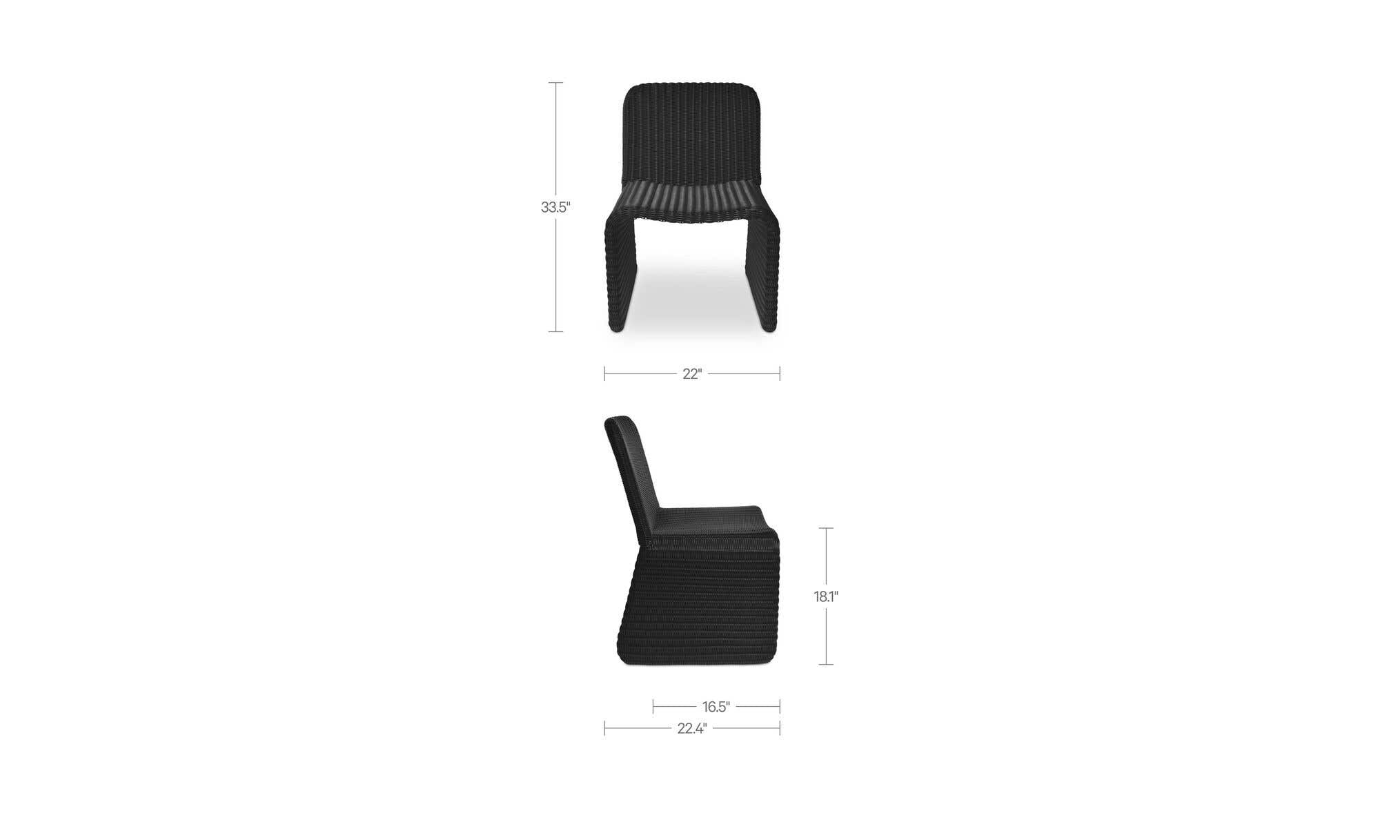 Ella Outdoor Dining Chair Charcoal-Set of Two by Moe's Home Collection - view 12