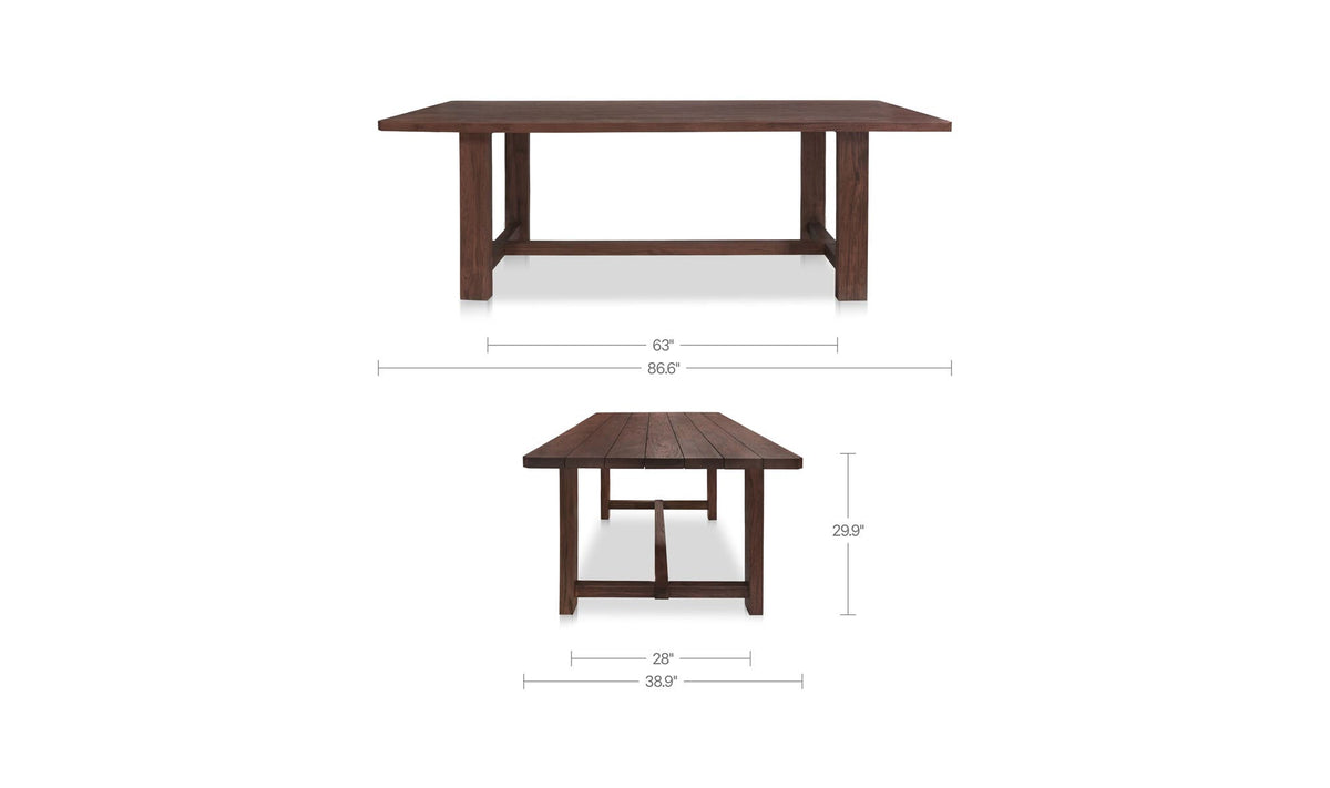 Marcus Outdoor Dining Table Brown by Moe's Home Collection - view 12