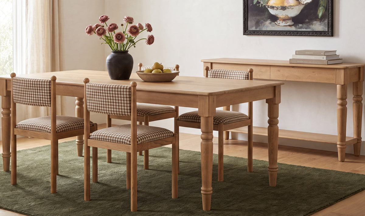 Villetta Dining Chair Brown Gingham - Set of Two by Moe's Home Collection - view 3