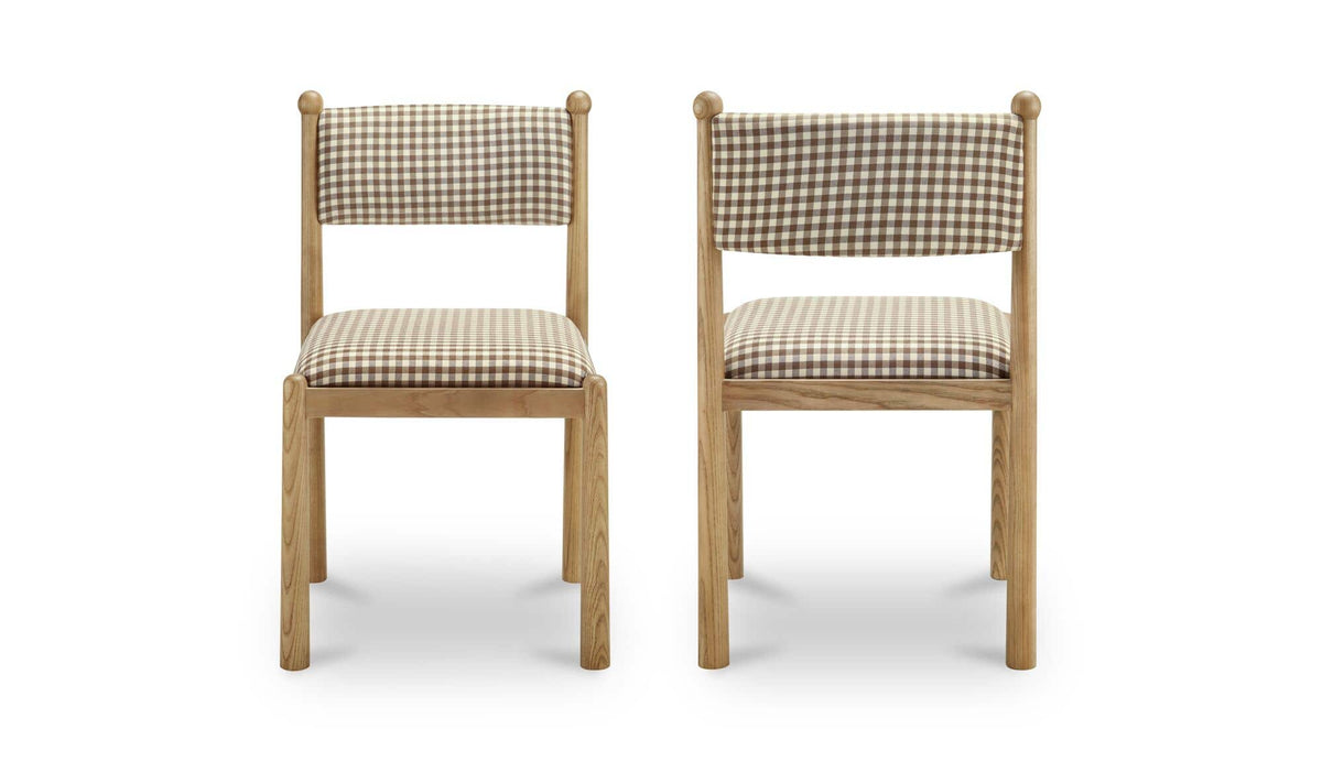 Villetta Dining Chair Brown Gingham - Set of Two by Moe's Home Collection - view 5