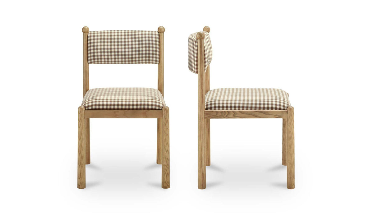 Villetta Dining Chair Brown Gingham - Set of Two by Moe's Home Collection - view 4