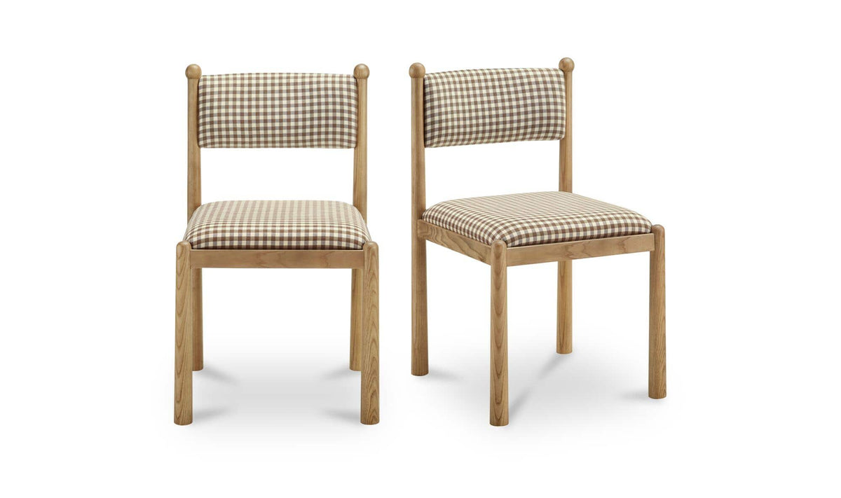 Villetta Dining Chair Brown Gingham - Set of Two by Moe's Home Collection - view 2