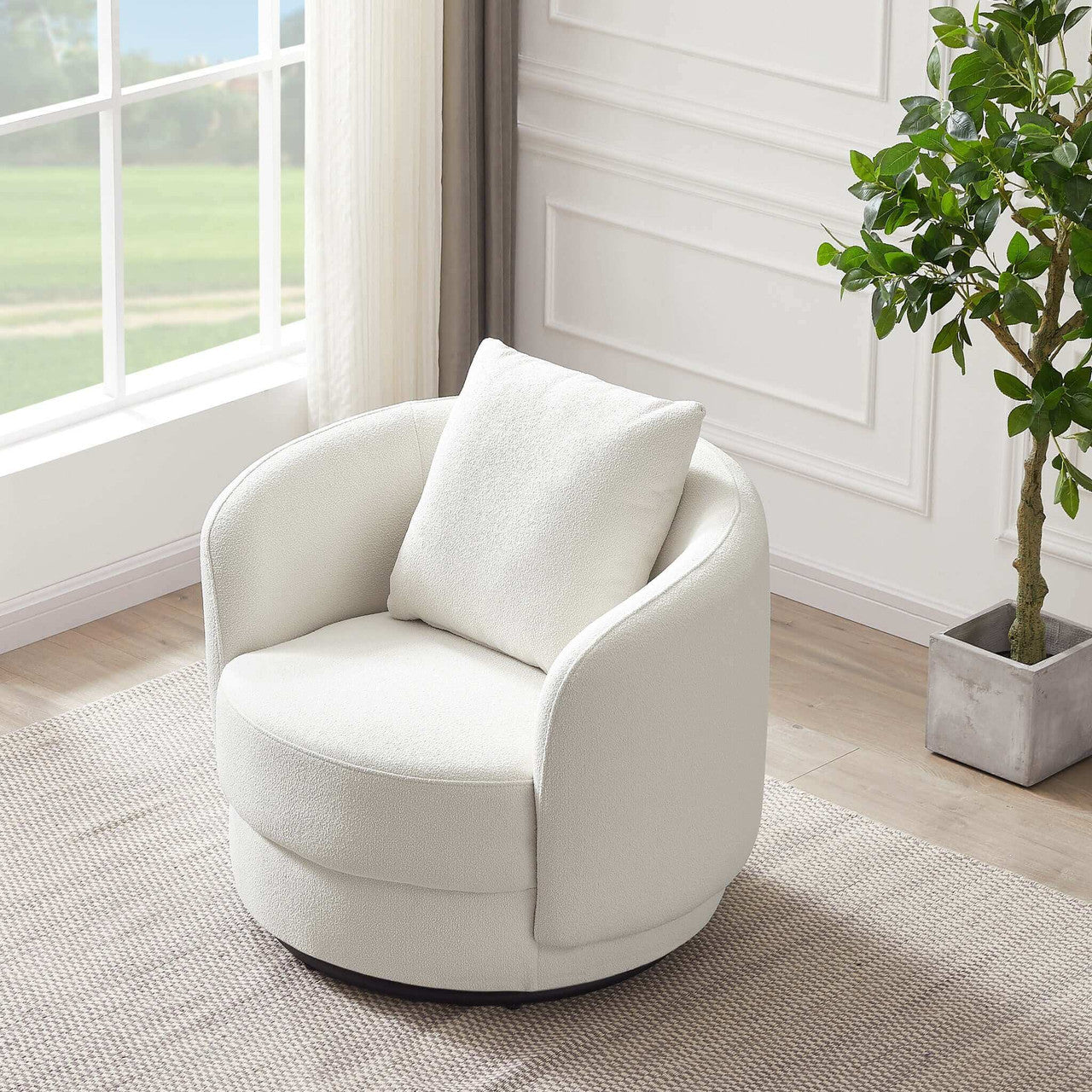 Dylan Boucle Lounge Chair - Cream