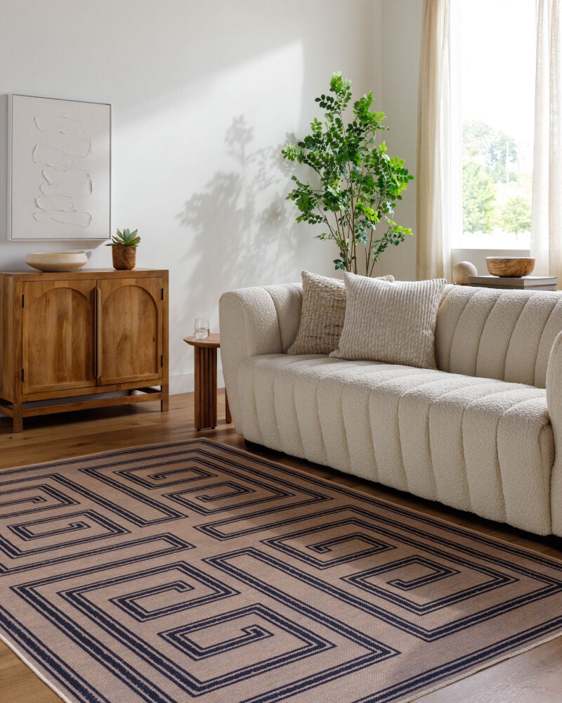 Ez Jute Beige/Light Brown Machine Woven Rug - roomscene