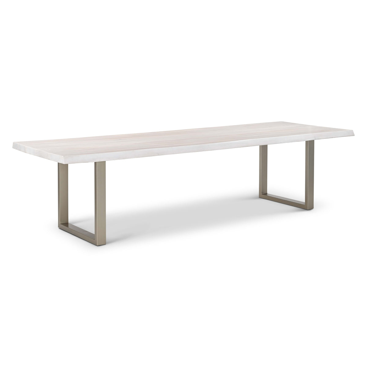 Brooks Dining Table U Base 40" x 116" White Wash Top - Pewter Base by Urbia - detail 2