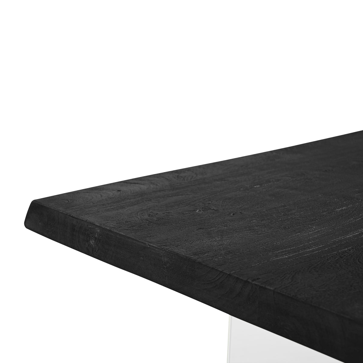 Brooks Dining Table Glass Base 40" x 116" Ebonized Top - Clear Glass Base by Urbia - detail 5