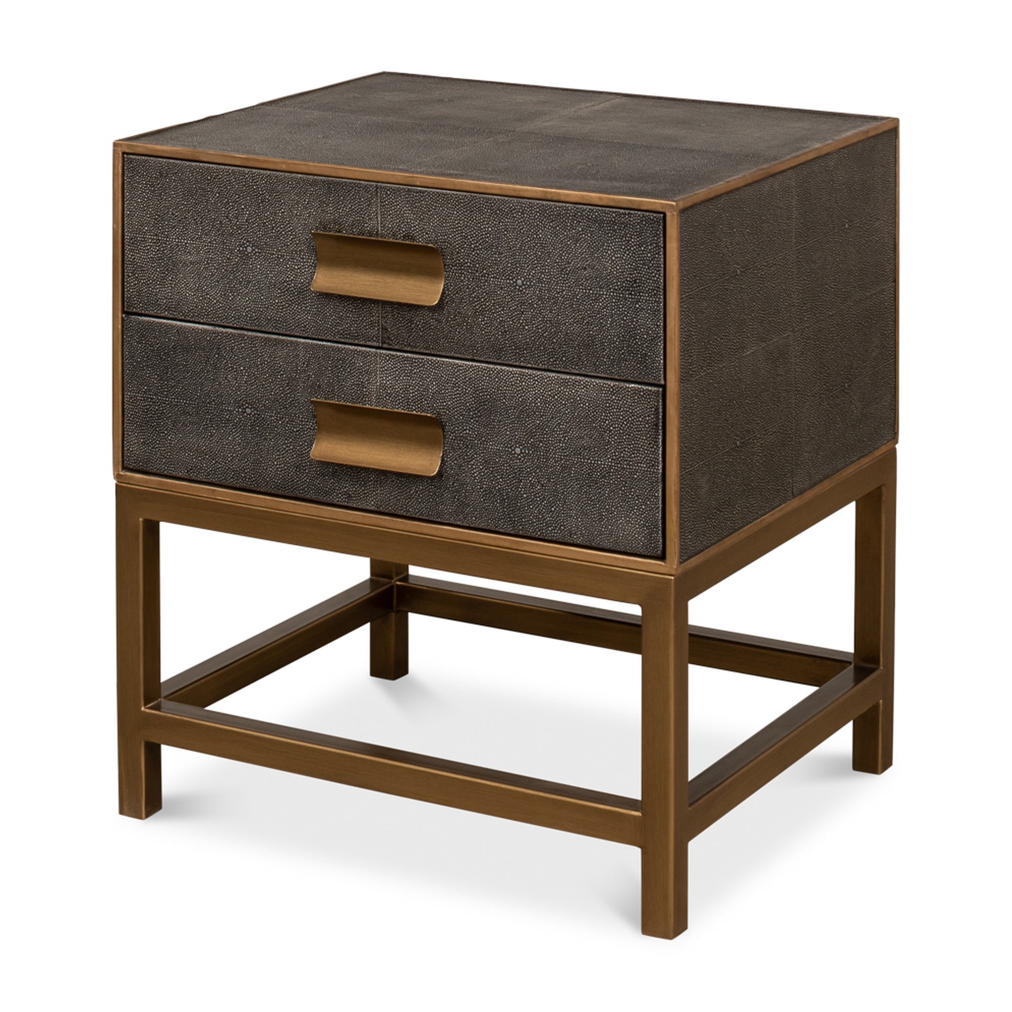 Gideon Shagreen Side Table, Antique Grey by Sarreid Ltd