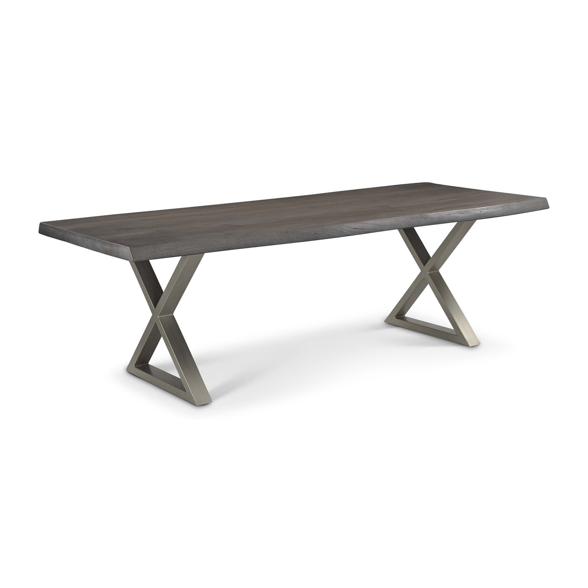 Brooks Dining Table X Base 40" x 92" Sandblasted Grey Top - Pewter Base by Urbia - detail 2
