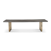 Brooks Dining Table U Base 40" x 116" Sandblasted Grey Top - Brass Base by Urbia - product view